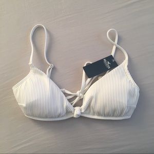 White ribbed bikini top